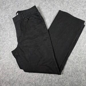 Chico's Platinum Jeans Black Straight Leg Stretch Denim Pants Large 12 Reg Chic